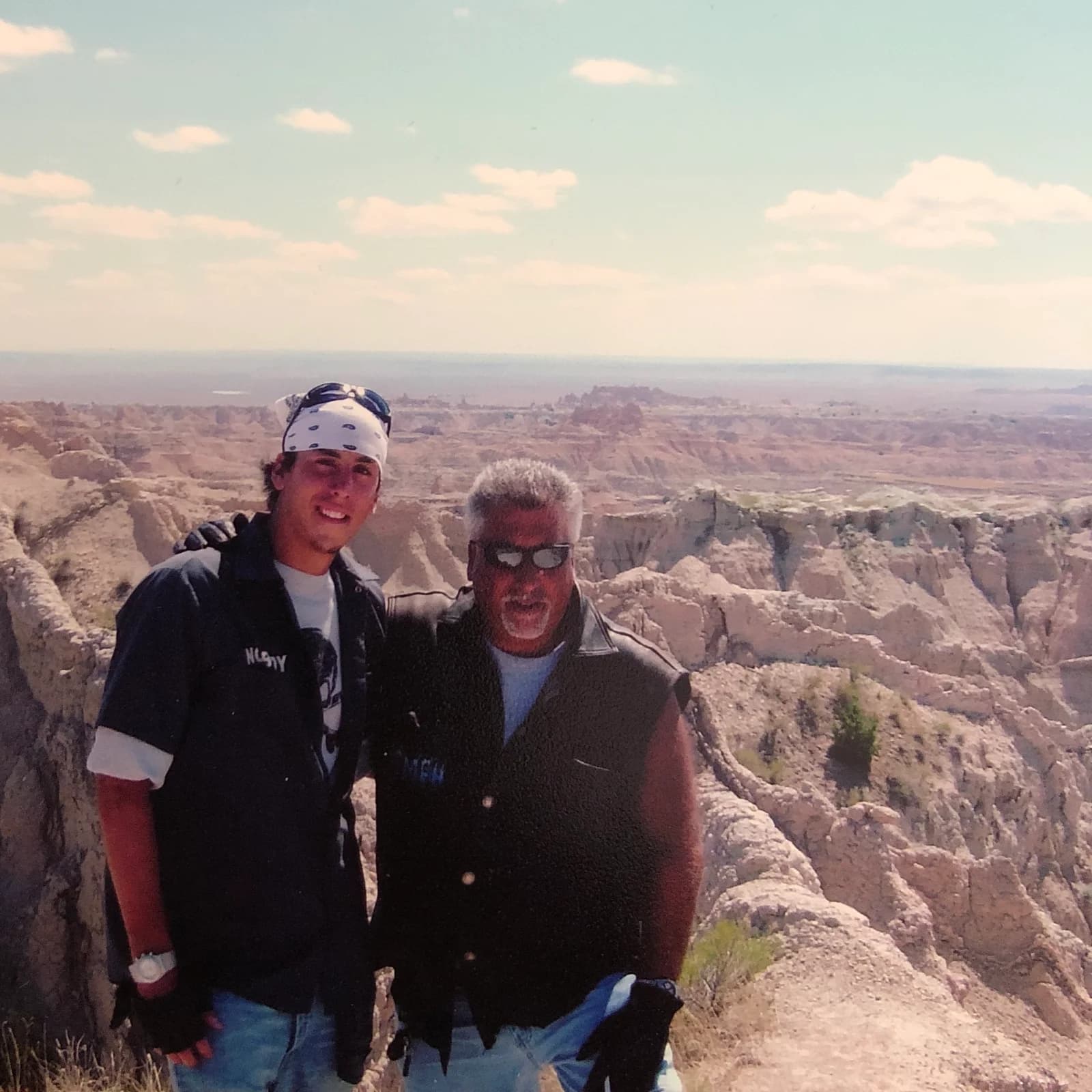 Weston and his father together in the Badlands in 2005